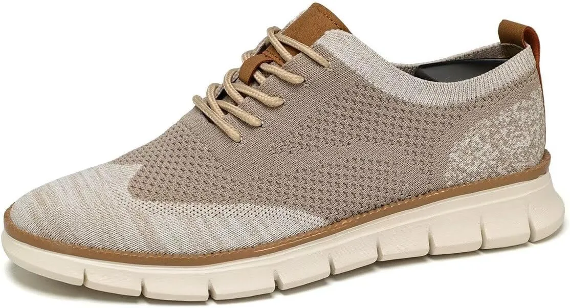 Men's Casual Dress Business Oxfords Shoes Breathable Knit Classic Leisure Fashion Sneakers Lightweight Comfortable Walking Shoes
