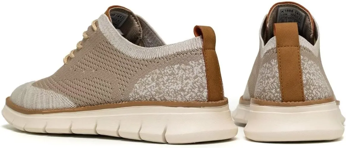 Men's Casual Dress Business Oxfords Shoes Breathable Knit Classic Leisure Fashion Sneakers Lightweight Comfortable Walking Shoes