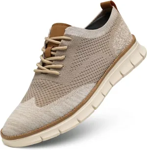 Men's Casual Dress Business Oxfords Shoes Breathable Knit Classic Leisure Fashion Sneakers Lightweight Comfortable Walking Shoes