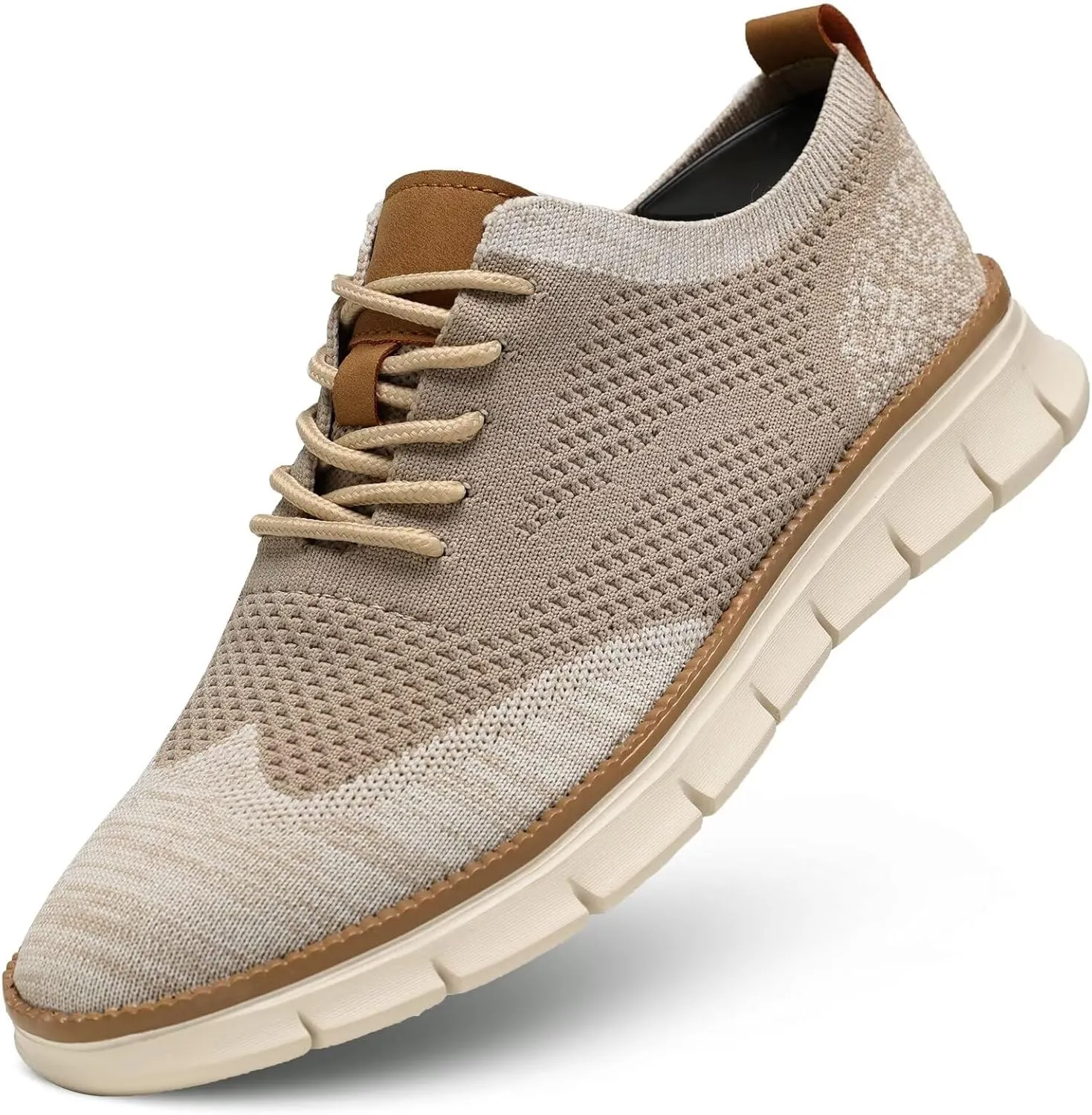 Men's Casual Dress Business Oxfords Shoes Breathable Knit Classic Leisure Fashion Sneakers Lightweight Comfortable Walking Shoes