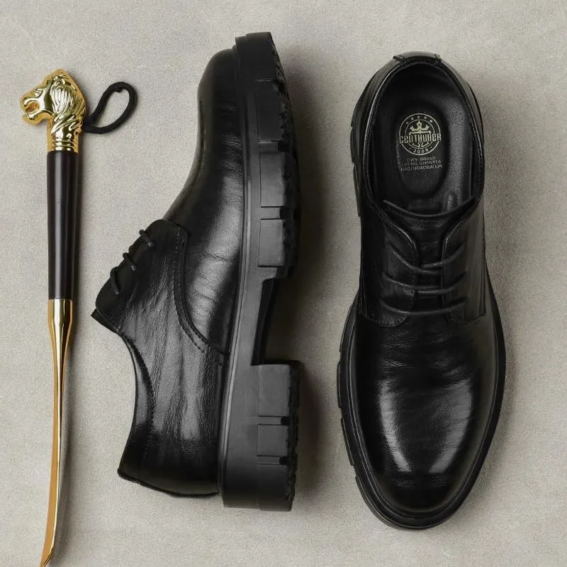 Men's Classic Lace-up Formal Oxfords Business Casual Derby Shoes Fashion Breathable Prom Business Wedding Dress Shoes