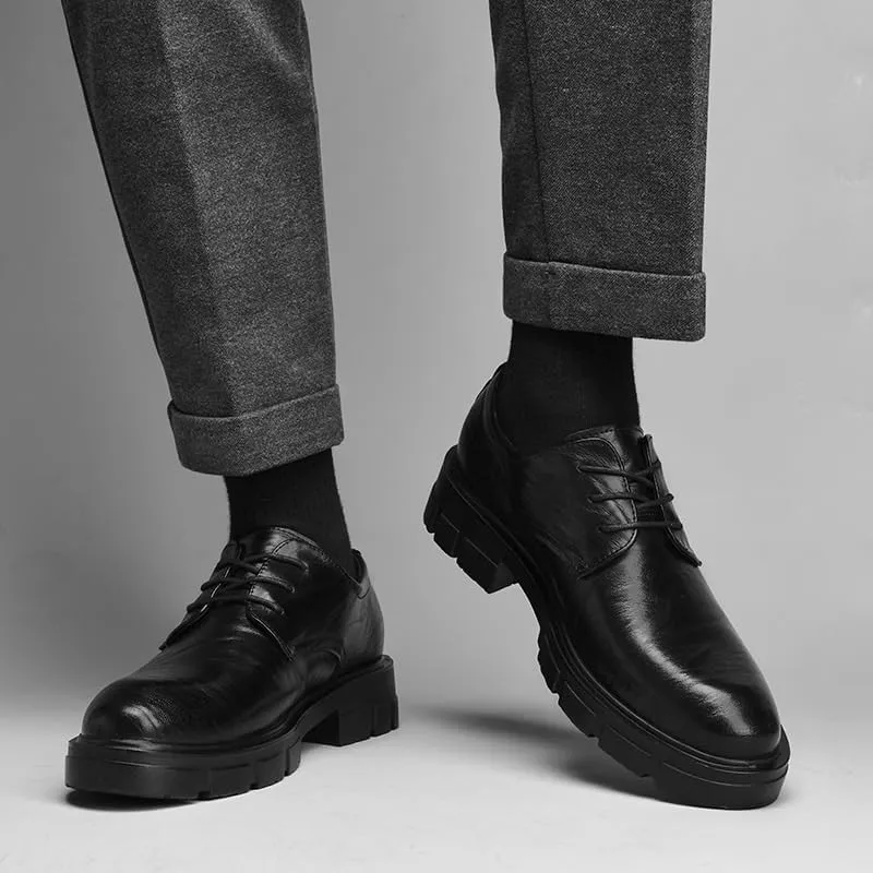 Men's Classic Lace-up Formal Oxfords Business Casual Derby Shoes Fashion Breathable Prom Business Wedding Dress Shoes