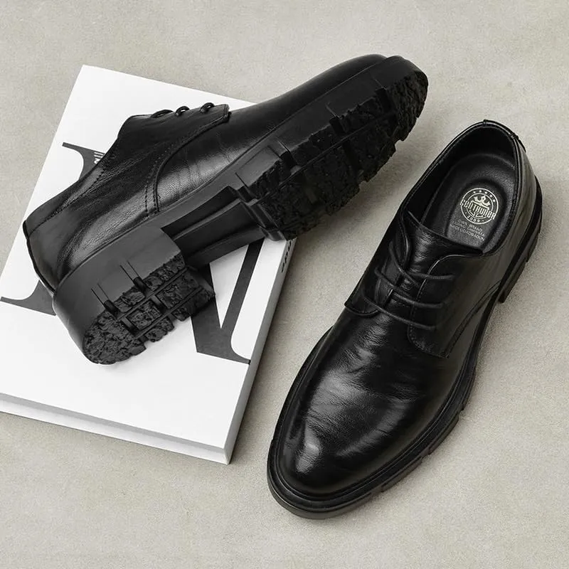 Men's Classic Lace-up Formal Oxfords Business Casual Derby Shoes Fashion Breathable Prom Business Wedding Dress Shoes