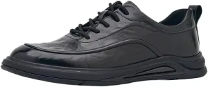Men's Classic Lace-up Formal Oxfords Men's Genuine Leather Lace Up Oxfords Comfort Wide Round Toe Non-Slip Dress Shoes