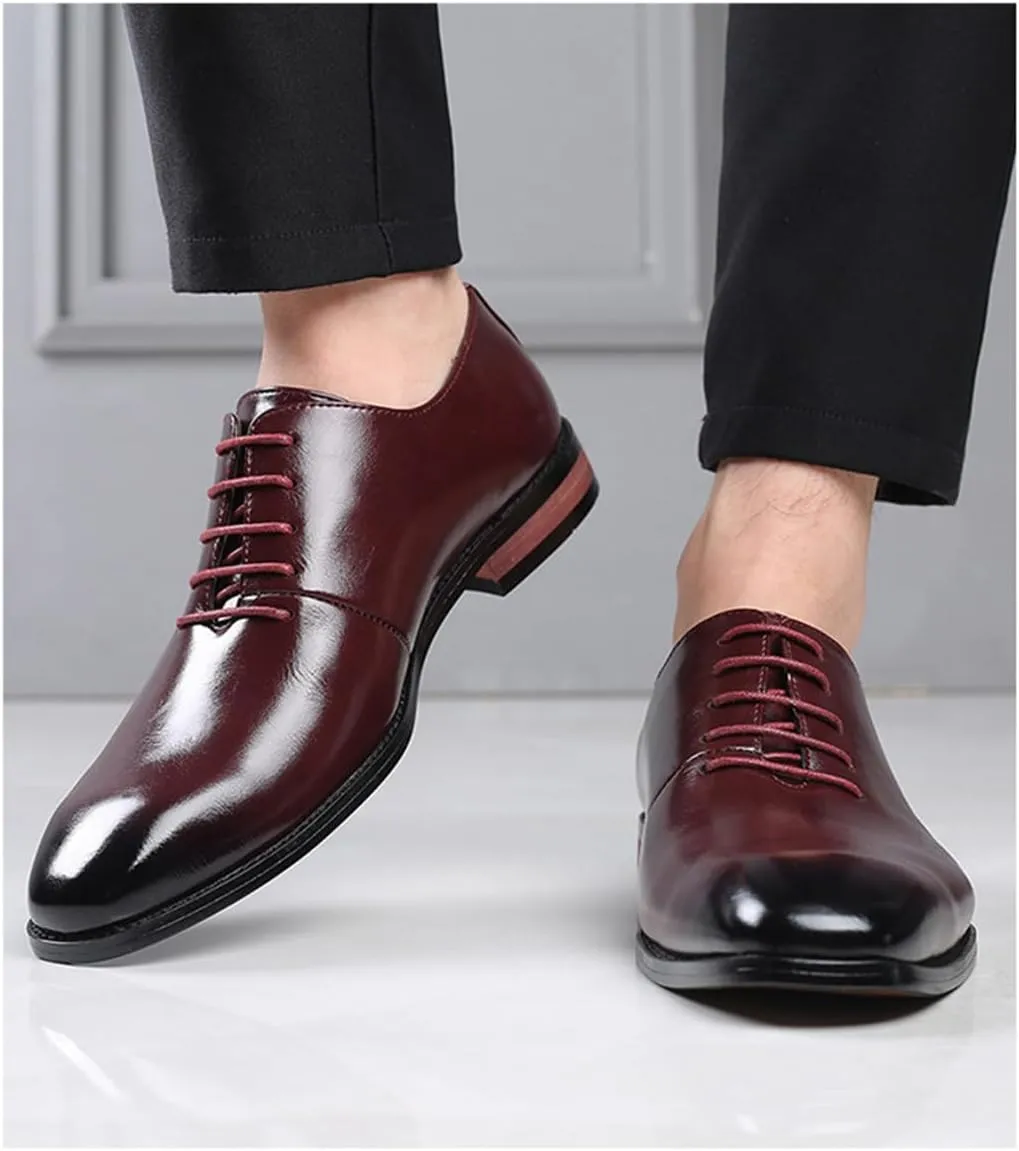 Mens Classic Oxfords Dress Shoes Formal Business Brogues Derby Lace Up Shoes for Men Wedding Office Party Uniform