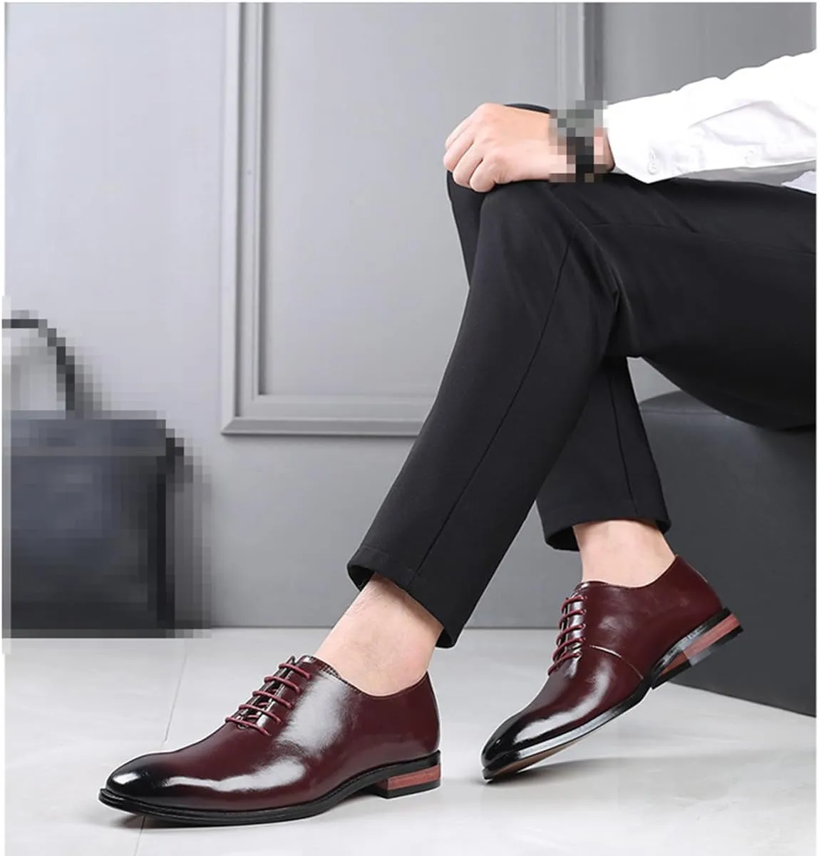 Mens Classic Oxfords Dress Shoes Formal Business Brogues Derby Lace Up Shoes for Men Wedding Office Party Uniform
