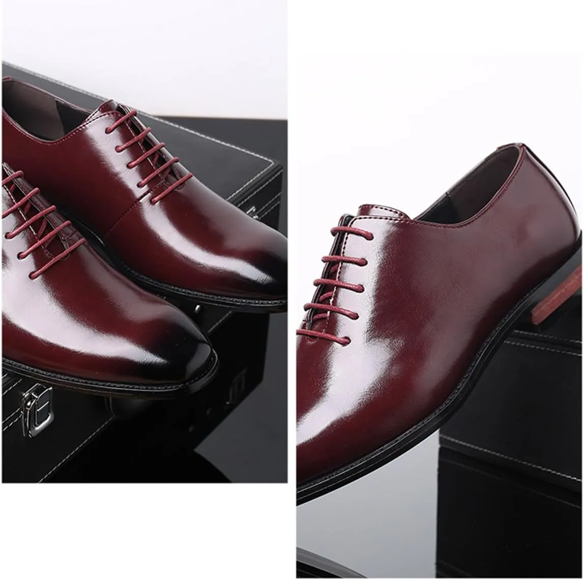 Mens Classic Oxfords Dress Shoes Formal Business Brogues Derby Lace Up Shoes for Men Wedding Office Party Uniform