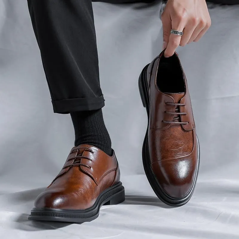 Men's Dress Shoes Breathable Men Leather Tuxedo Shoes Wingtip Brogue Oxfords for Men
