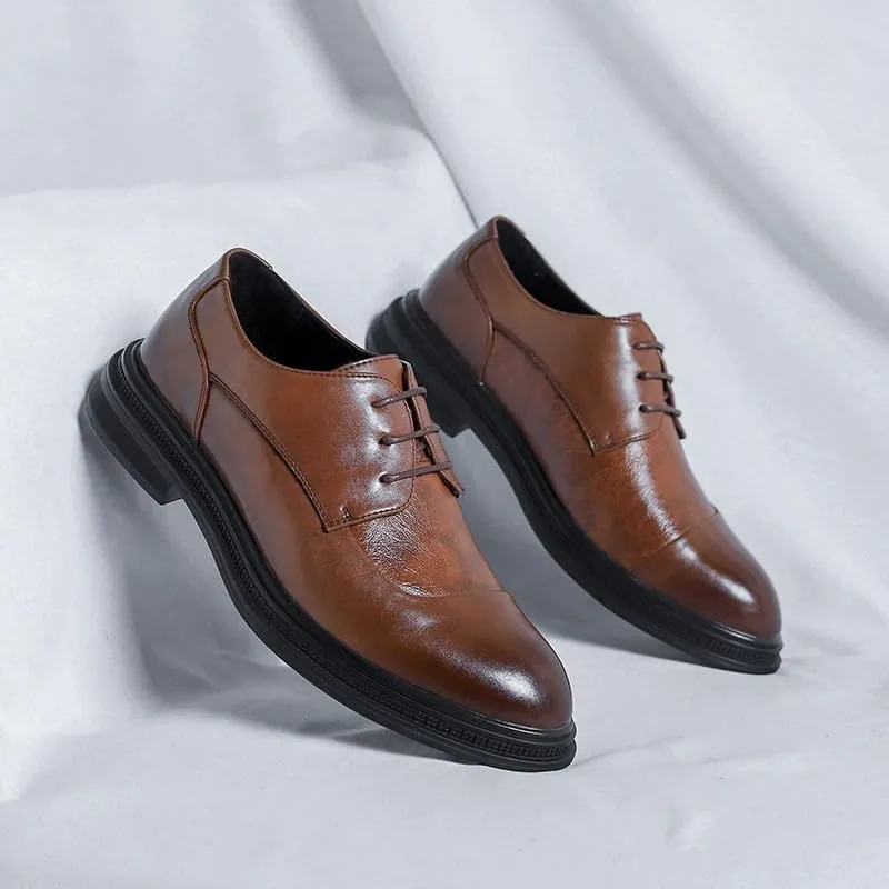 Men's Dress Shoes Breathable Men Leather Tuxedo Shoes Wingtip Brogue Oxfords for Men