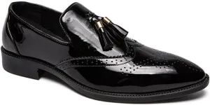Men's Fashion Classic Dress Shoes Classic Leather Walking Business Pointed Toe Brogue Tuxedo Shoes