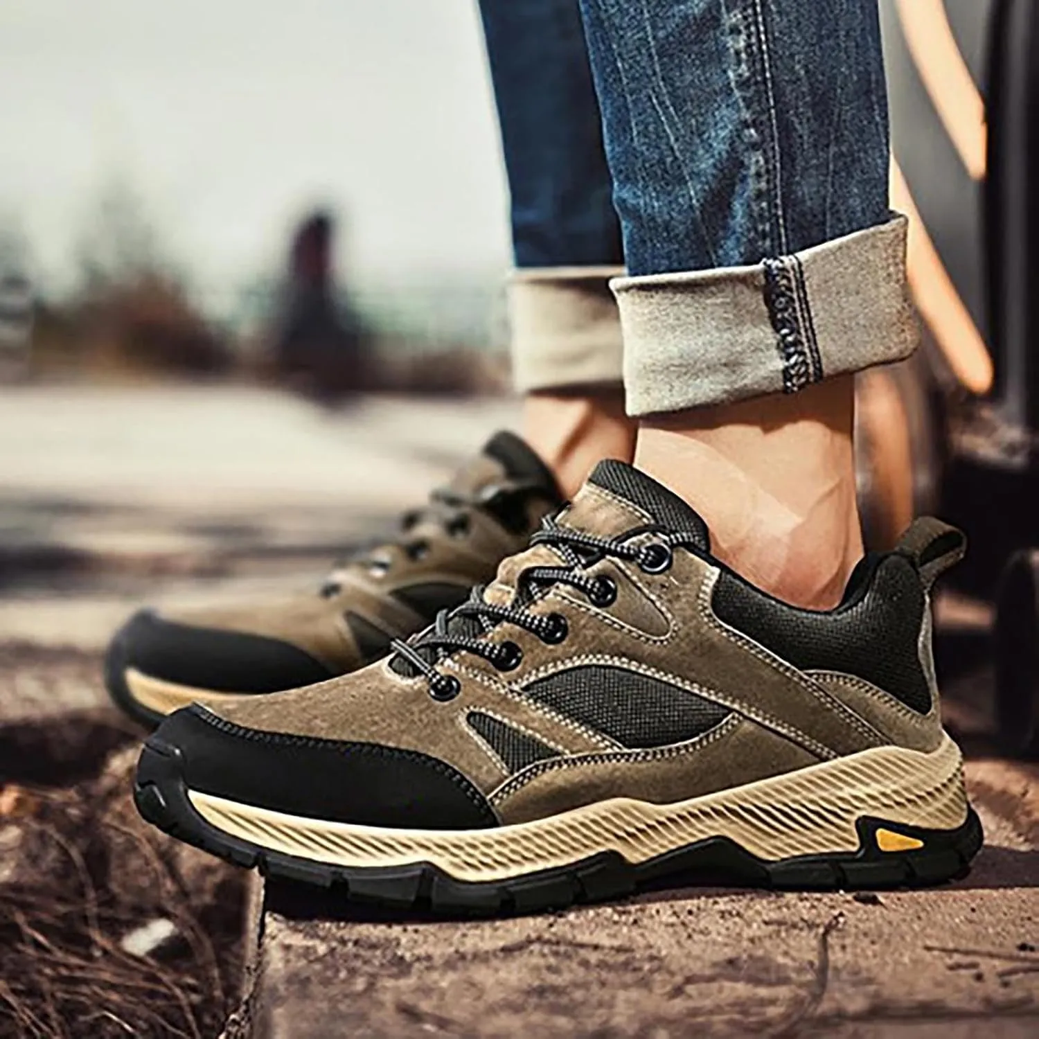 Mens Fashion Hiking Sneakers Orthopedic Walking Shoes 2025 Casual Summer Lace-up Breathable Closed Toe Athletic Outdoor Comfortable Non Slip Sport Shoe