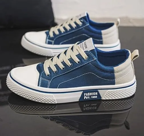 Men's Four Seasons Breathable Canvas Shoes,Lace-up Soft Sole Casual Casual Shoes