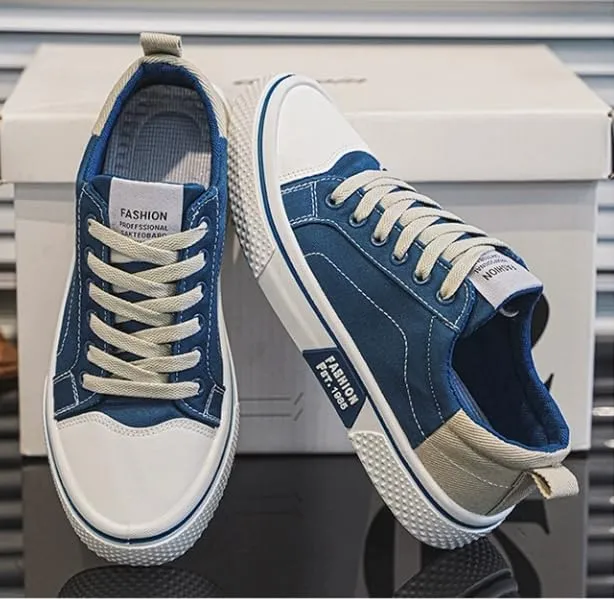 Men's Four Seasons Breathable Canvas Shoes,Lace-up Soft Sole Casual Casual Shoes