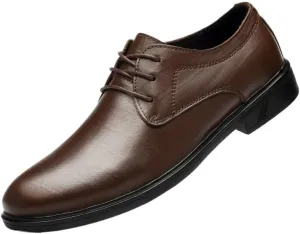 Men's Genuine Leather Business Formal Lace-up Oxford Shoes Men Fashion Classic Pointed Toe Dress Shoes