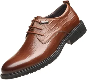 Men's Genuine Leather Platform Slip-On Oxfords for Office Classic Business Party Shoes