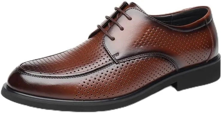 Men's Lace-Up Dress Shoes Genuine Leather Oxfords Classic Formal Business Derby Shoes Wedding Office