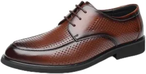Men's Lace-Up Dress Shoes Genuine Leather Oxfords Classic Formal Business Derby Shoes Wedding Office