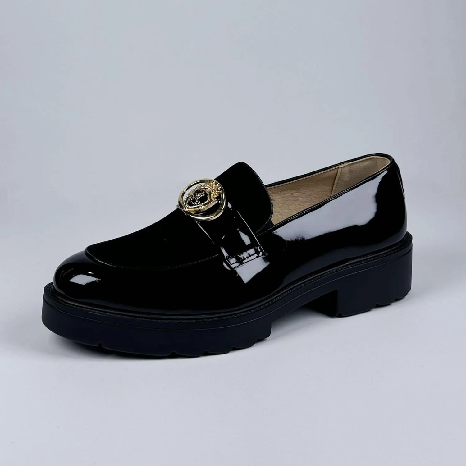 Men's Leather Lace Up Platform Block Heel Oxford Shoes