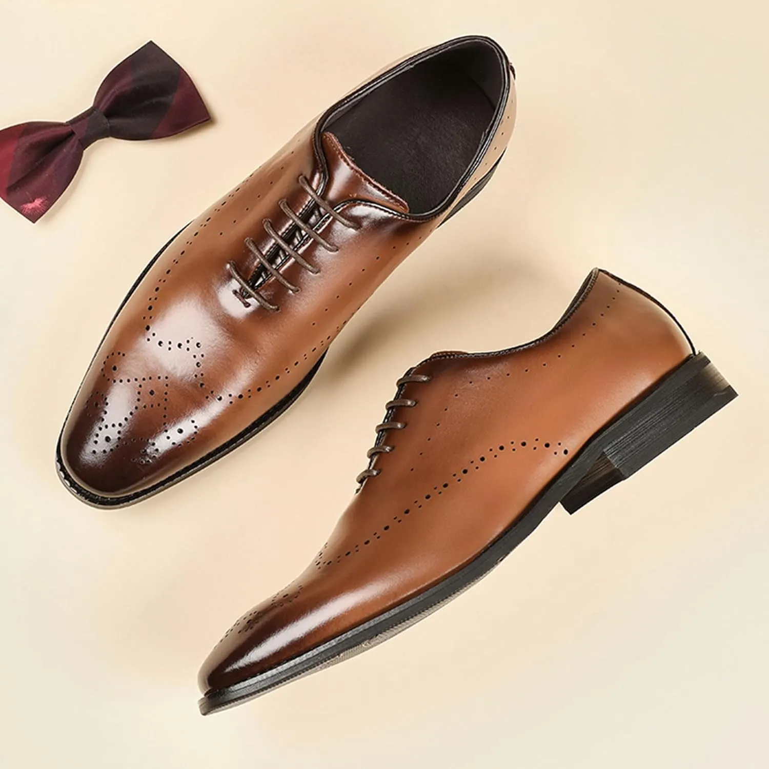 Men's Leather Tuxedo Derby Dress Shoes Classic Lace-up Formal Oxford Walking Office Loafers Work Flats Breathable Casual Leather Shoes