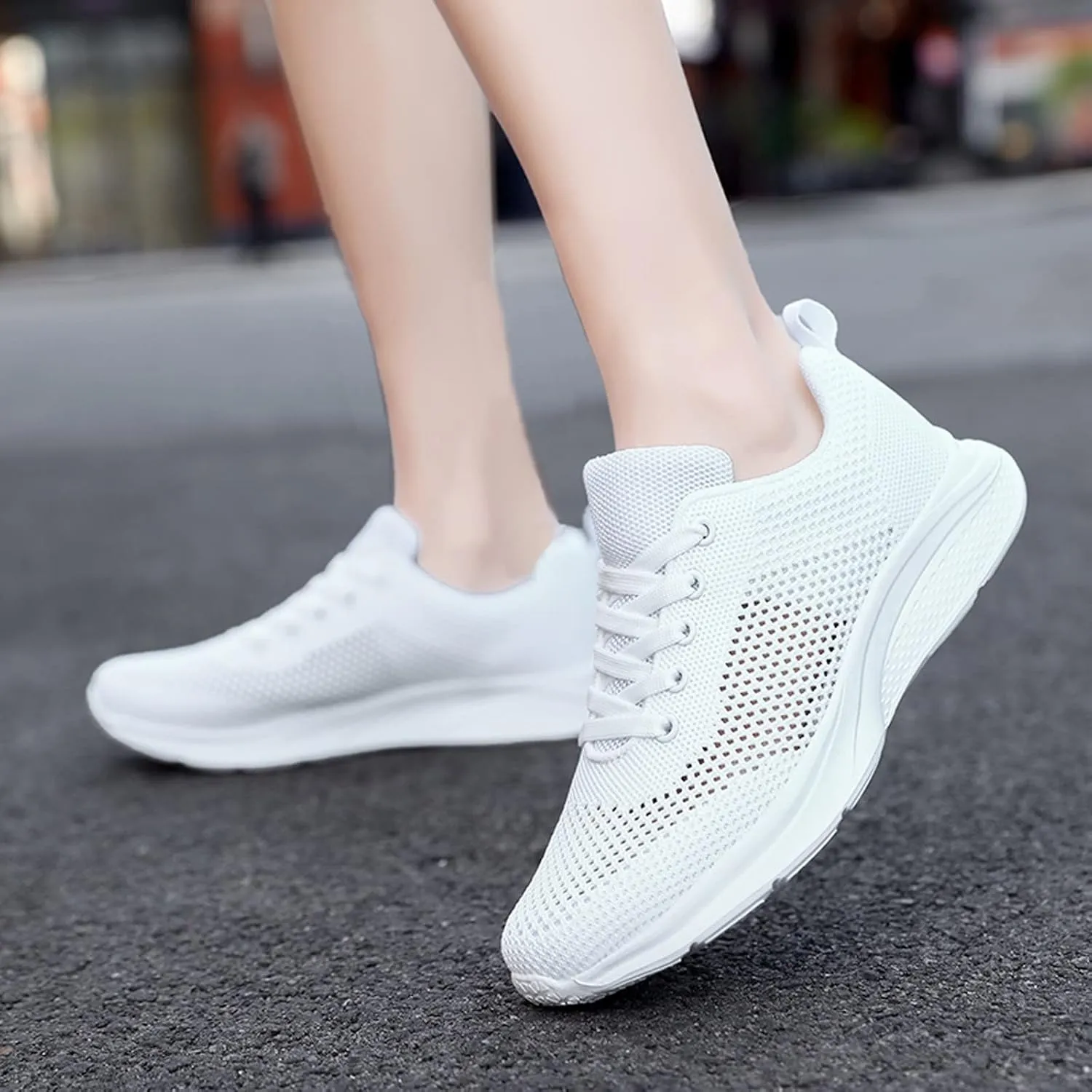 Men's Mesh Walking Shoes Fashion Sneakers 2025 Solid Color Casual Summer Lace-up Breathable Closed Toe Flat Bottom Outdoor Comfortable Daily Casual Shoe