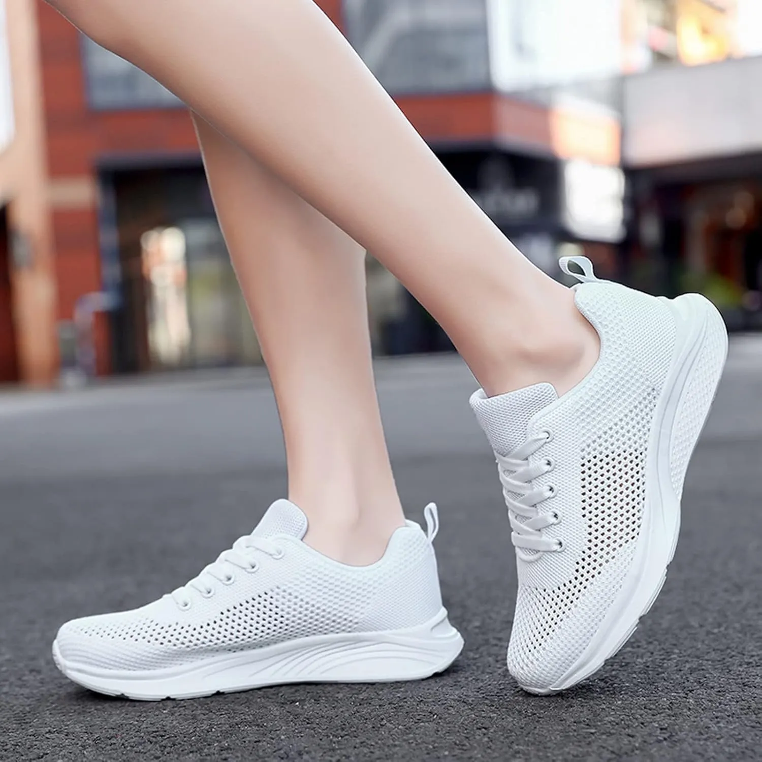 Men's Mesh Walking Shoes Fashion Sneakers 2025 Solid Color Casual Summer Lace-up Breathable Closed Toe Flat Bottom Outdoor Comfortable Daily Casual Shoe