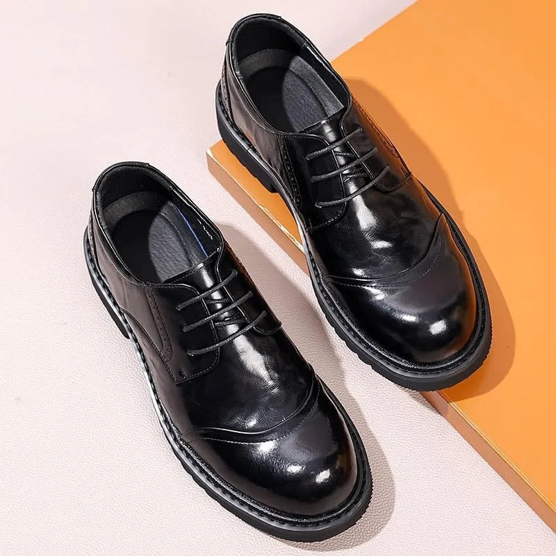 Men's Modern Classic Lace up Leather Lined Perforated Dress Oxfords Shoes