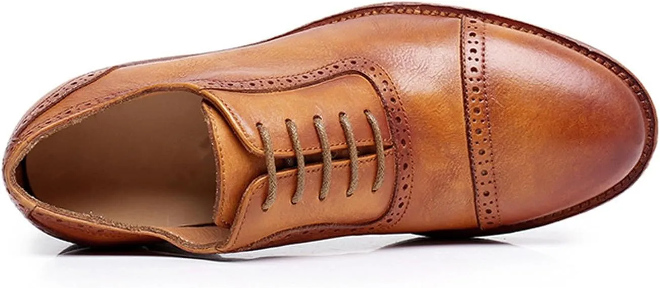 Mens Oxfords Dress Formal Shoes Genunie Leather Brogues Oxford Fashion Business Casual Leather Outsole Derby Modern Prom Wedding Suit Shoes Tuxedo Shoes for Men