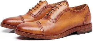 Mens Oxfords Dress Formal Shoes Genunie Leather Brogues Oxford Fashion Business Casual Leather Outsole Derby Modern Prom Wedding Suit Shoes Tuxedo Shoes for Men