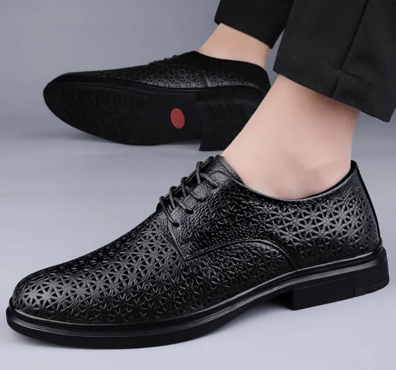 Mens Oxfords Shoes Classic Leather Fashion Modern Pointed-Toe Tuxedo Dress Shoes