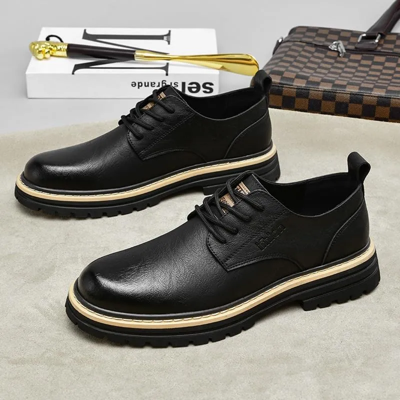 Mens Oxfords Shoes Lace up Classic Fashion Casual Dress Business Shoes Comfortable Breathable Lightweight Non Slip