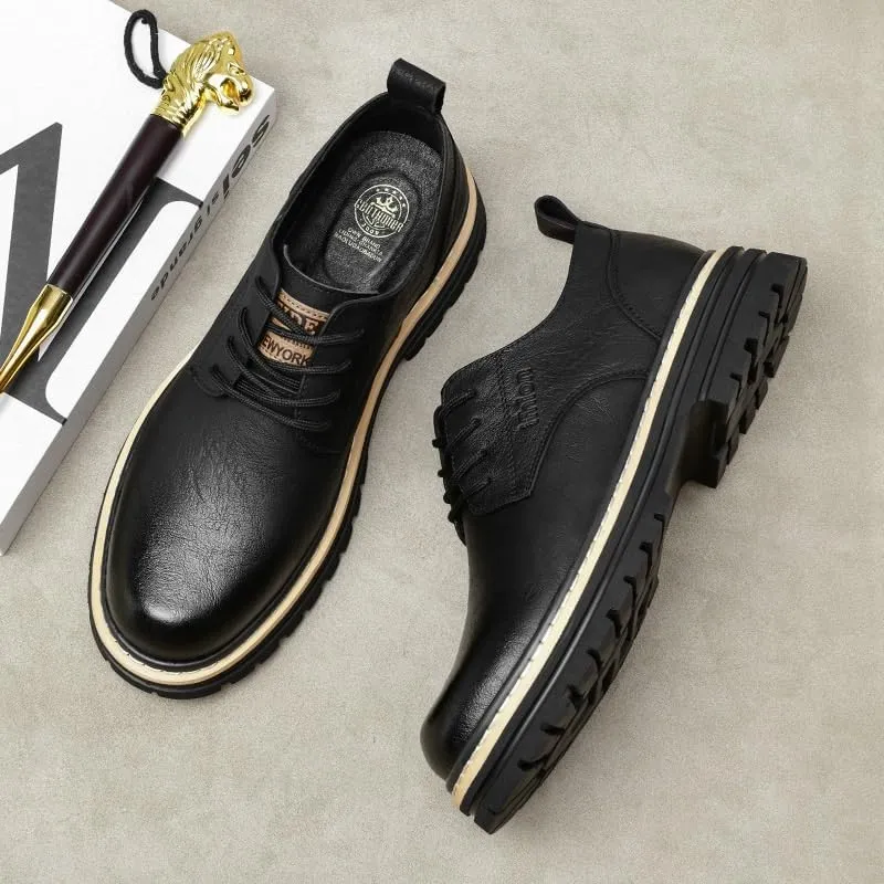 Mens Oxfords Shoes Lace up Classic Fashion Casual Dress Business Shoes Comfortable Breathable Lightweight Non Slip
