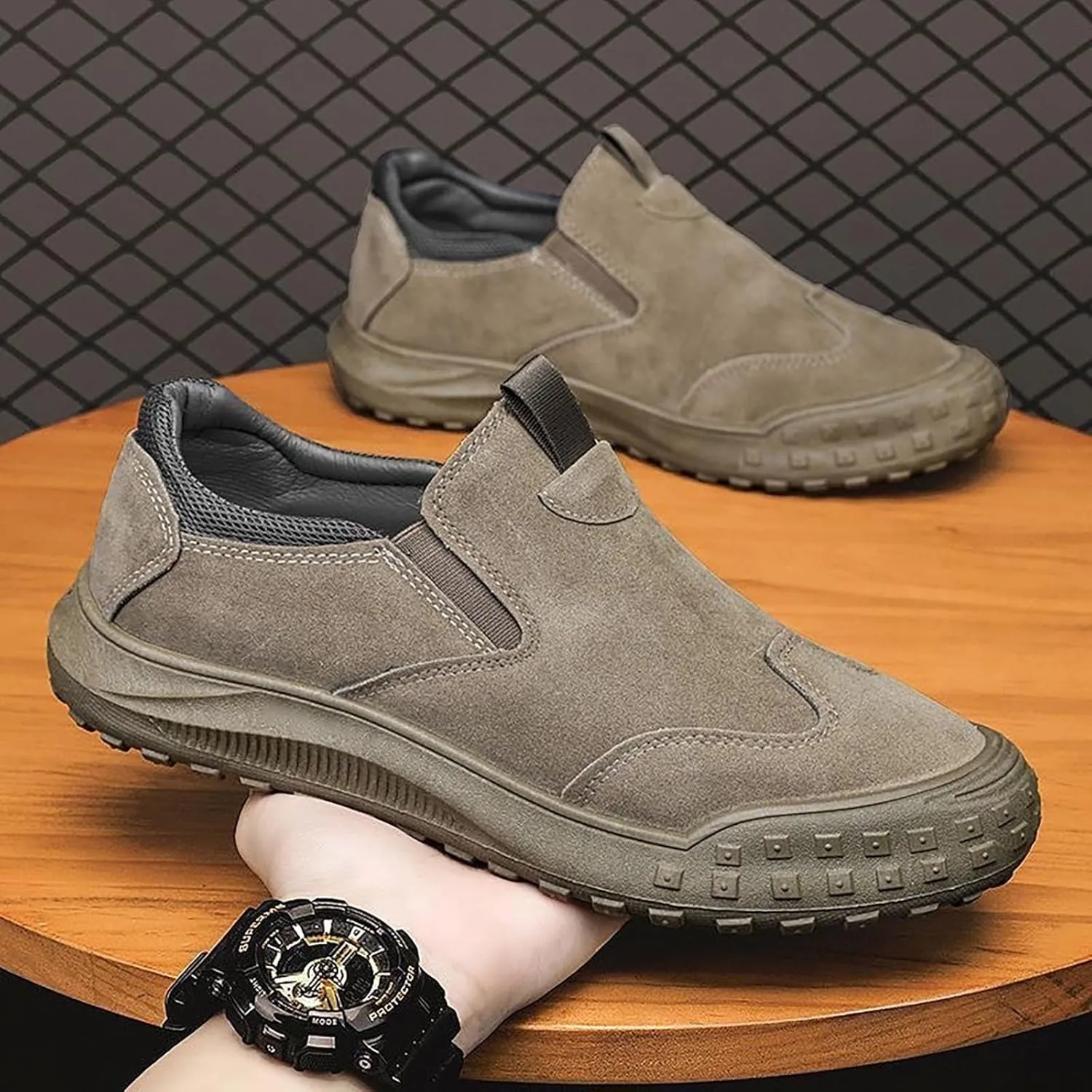 Mens Shoes Casual Mens Slip On Sneakers Mens Loafers Casual Slip On Comfy Casual Closed Back Christmas Sneakers for Women Comfortable & Lightweight