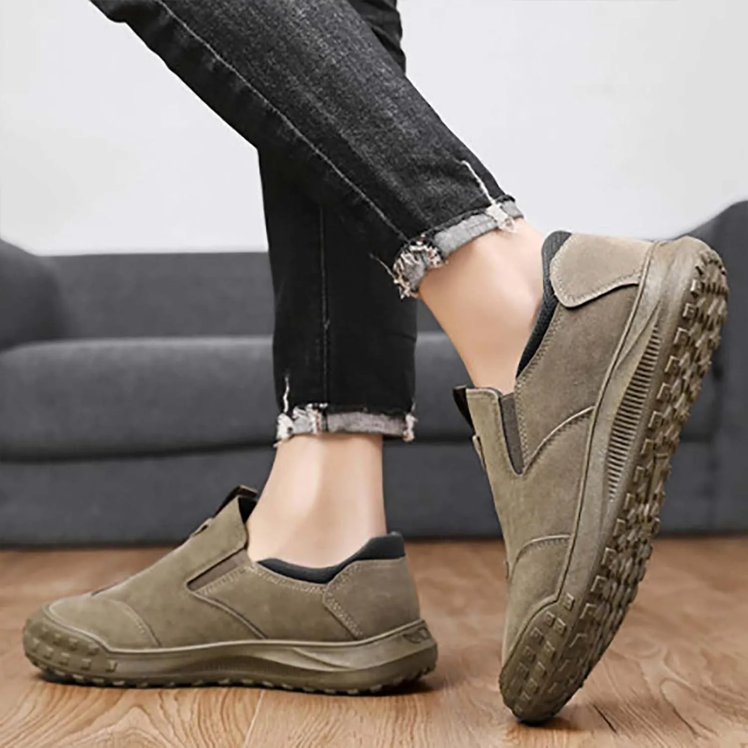 Mens Shoes Casual Mens Slip On Sneakers Mens Loafers Casual Slip On Comfy Casual Closed Back Christmas Sneakers for Women Comfortable & Lightweight