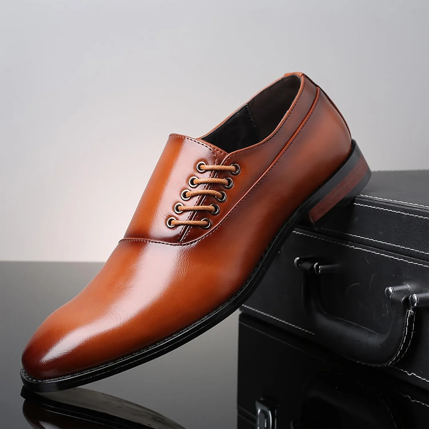 Mens Shoes Formal Business Oxford Shoes Breathable Casual Tuxedo Leather Shoes Leather Fashion Dress Sneakers Business Casual Derby Shoe Business Wedding Dress Shoes