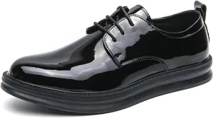 Mens Sneakers Black Prom Dress Oxfords Tuxedo Leather Derby Fashion Business Comfortable Casual Walking Shoes