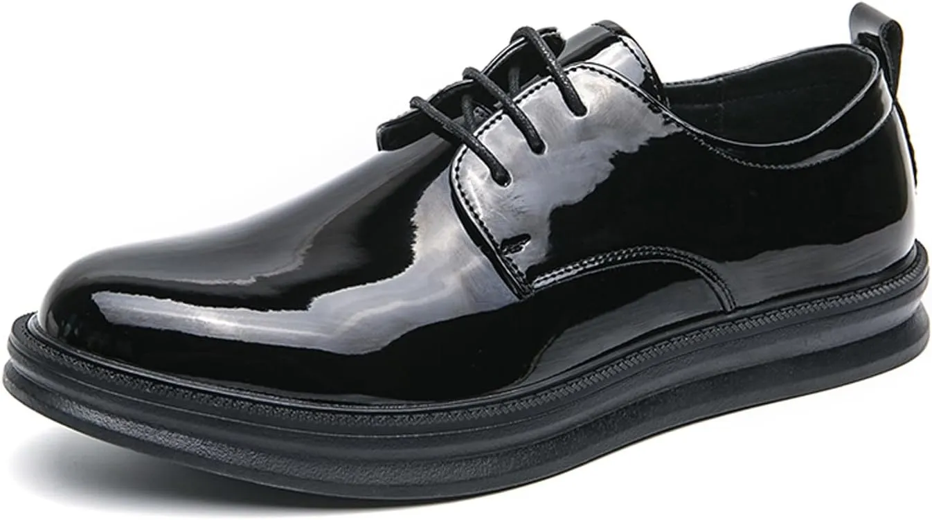 Mens Sneakers Black Prom Dress Oxfords Tuxedo Leather Derby Fashion Business Comfortable Casual Walking Shoes