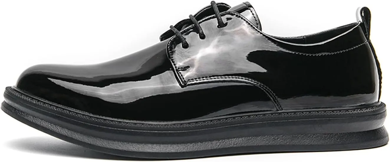 Mens Sneakers Black Prom Dress Oxfords Tuxedo Leather Derby Fashion Business Comfortable Casual Walking Shoes