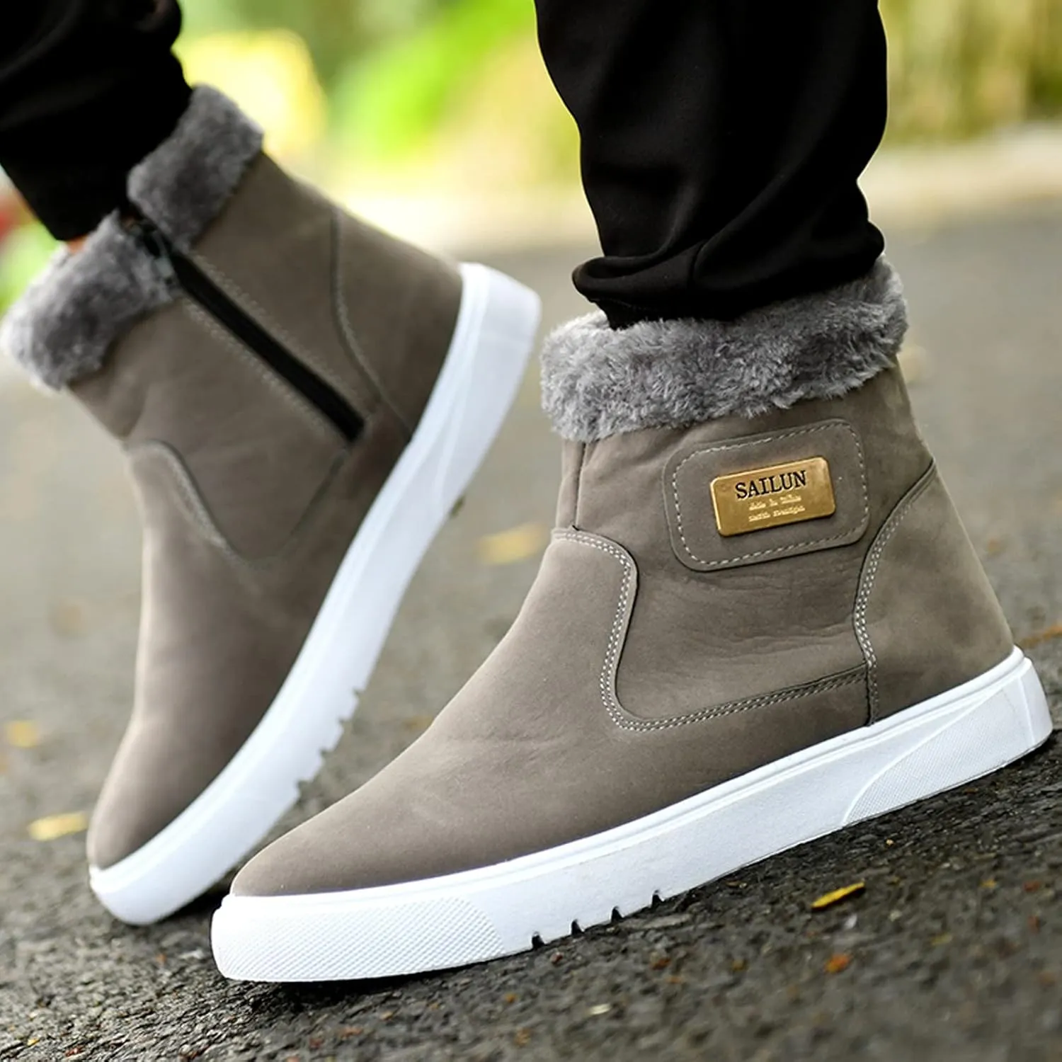 Men's Winter Boots High Top Men's Shoes Shoes Thickened Warm Snow Boots Snow Work Boots Men