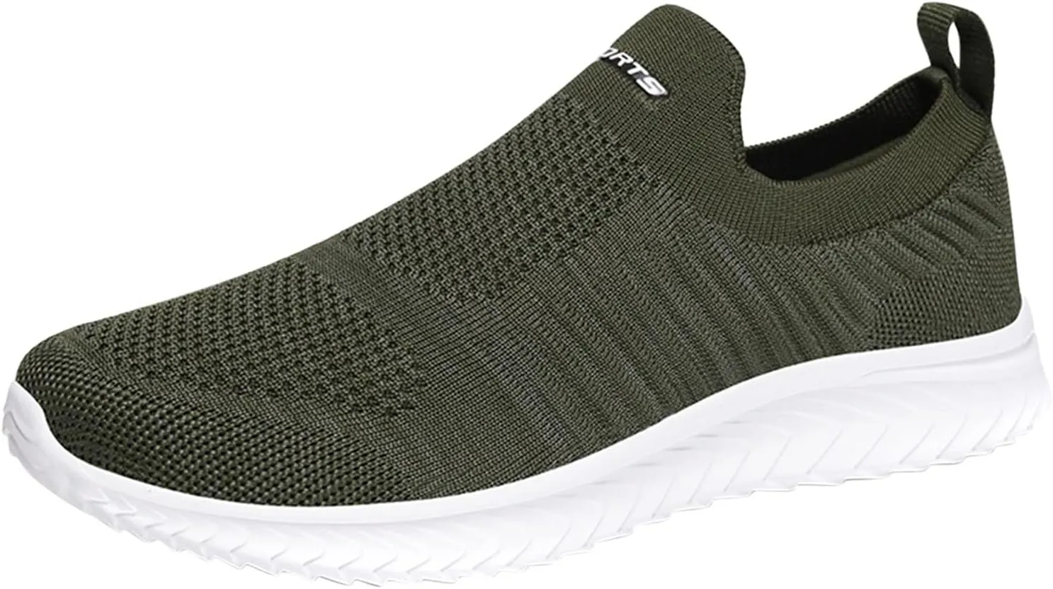 Mens Woven Orthopedic Breathable Solid Color Casual Running Shoes Comfortable Lighweight Sneakers Soft Sole Slip on Comfy Outdoor Walking Shoes