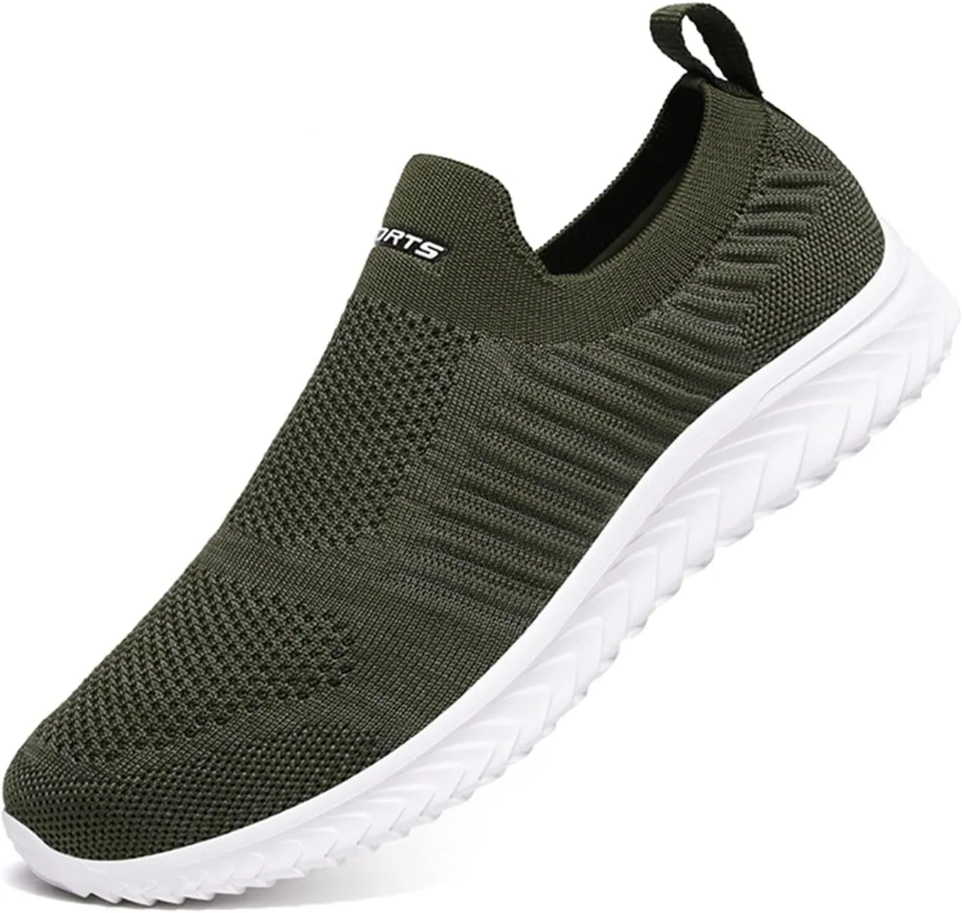 Mens Woven Orthopedic Breathable Solid Color Casual Running Shoes Comfortable Lighweight Sneakers Soft Sole Slip on Comfy Outdoor Walking Shoes