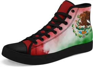 Mexico Flag High-Top Canvas Shoes for Men Women Unisex Stylish Breathable Skull Sneakers Gift Fashion Flat Footwear