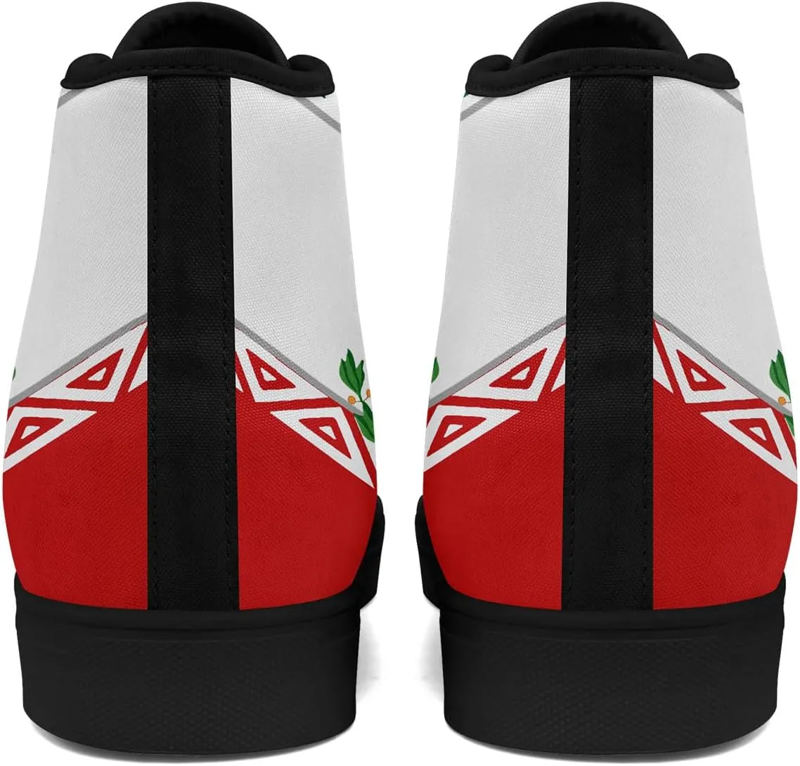 Mexico Flag High-Top Canvas Shoes for Men Women Unisex Stylish Breathable Skull Sneakers Gift Fashion Flat Footwear