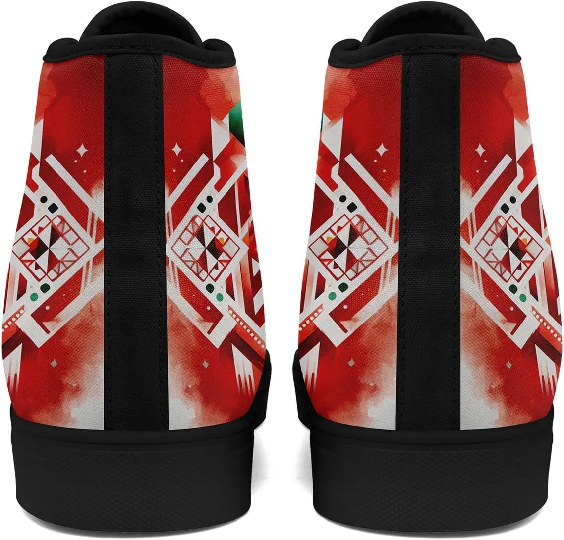 Mexico Flag High-Top Canvas Shoes for Men Women Unisex Stylish Breathable Skull Sneakers Gift Fashion Flat Footwear