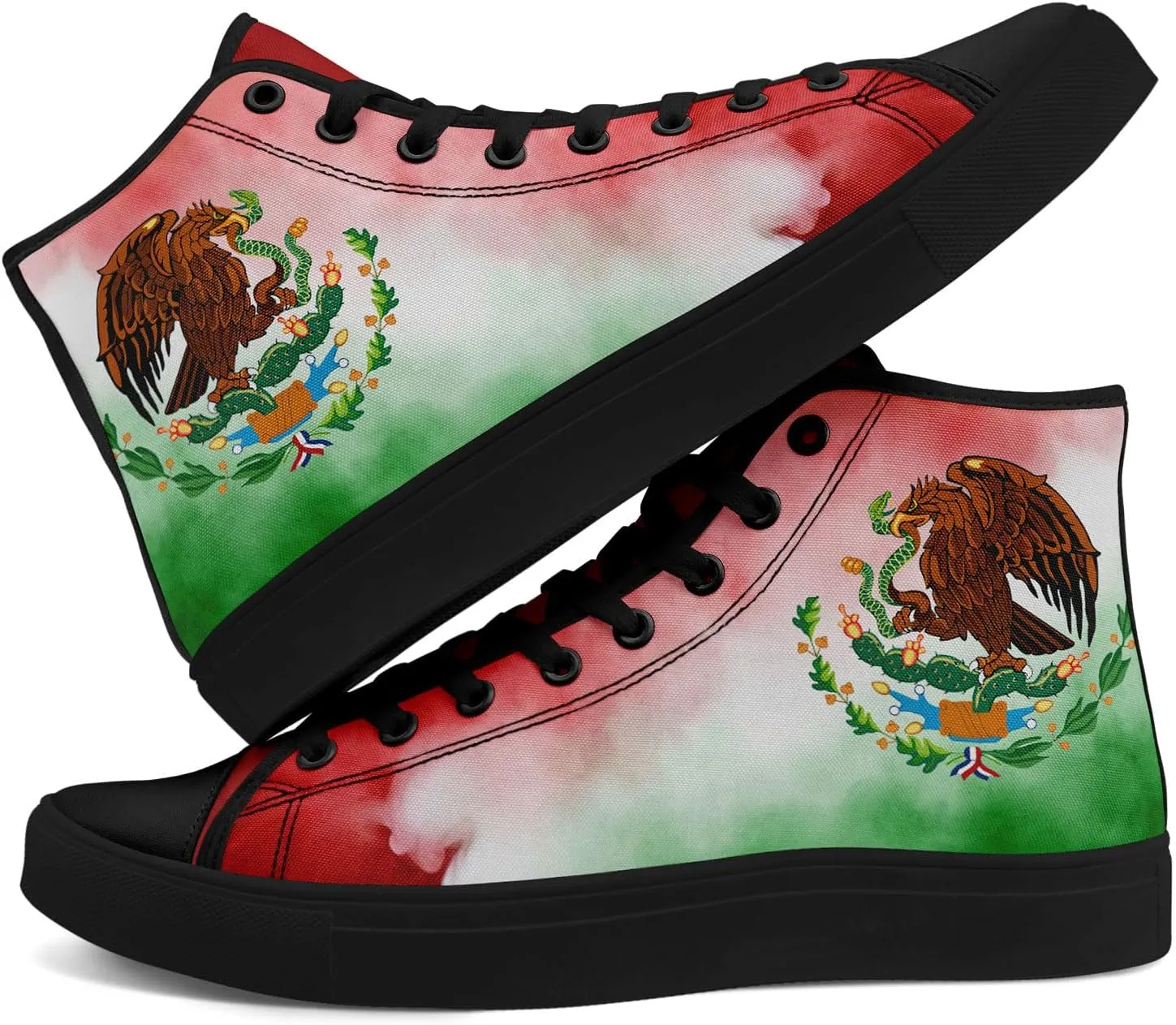 Mexico Flag High-Top Canvas Shoes for Men Women Unisex Stylish Breathable Skull Sneakers Gift Fashion Flat Footwear