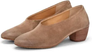 MOOMMO Women Chunky Stacked Heel Loafers Suede Round Toe Loafer Pumps Vintage 2 inch Block Heel Dress Shoes Slip on Closed Toe Loafer Heels Office Ladies Casual Comfort Cute Retro 4-11 M US