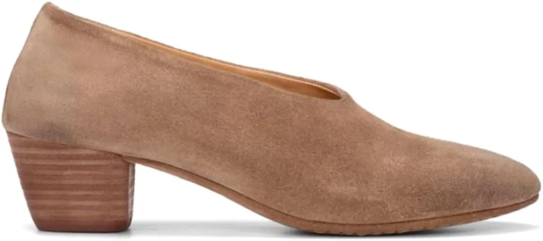 MOOMMO Women Chunky Stacked Heel Loafers Suede Round Toe Loafer Pumps Vintage 2 inch Block Heel Dress Shoes Slip on Closed Toe Loafer Heels Office Ladies Casual Comfort Cute Retro 4-11 M US