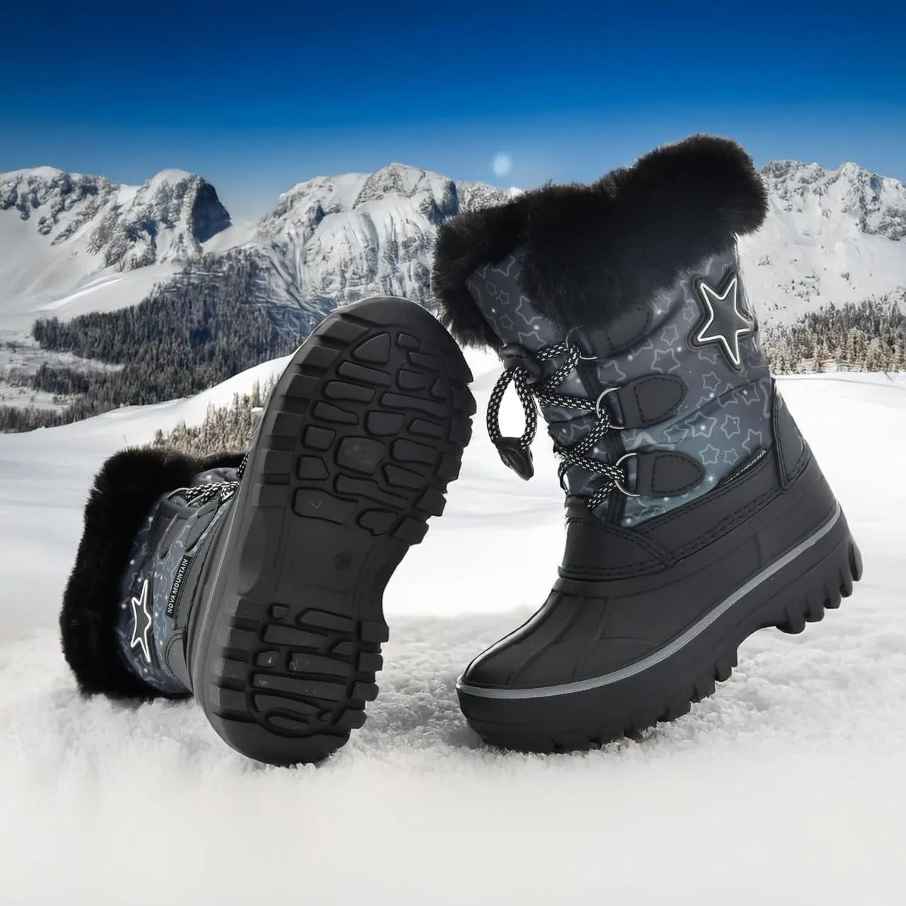 Nova Mountain Light Up Boots Boys Girls Little Kids Winter Snow Boots