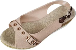 Orthopedic Sandals for Women Arch Support Walking Sandals Slip-on High Heels Open Toe Wedge Shoes Summer Beach Shoes