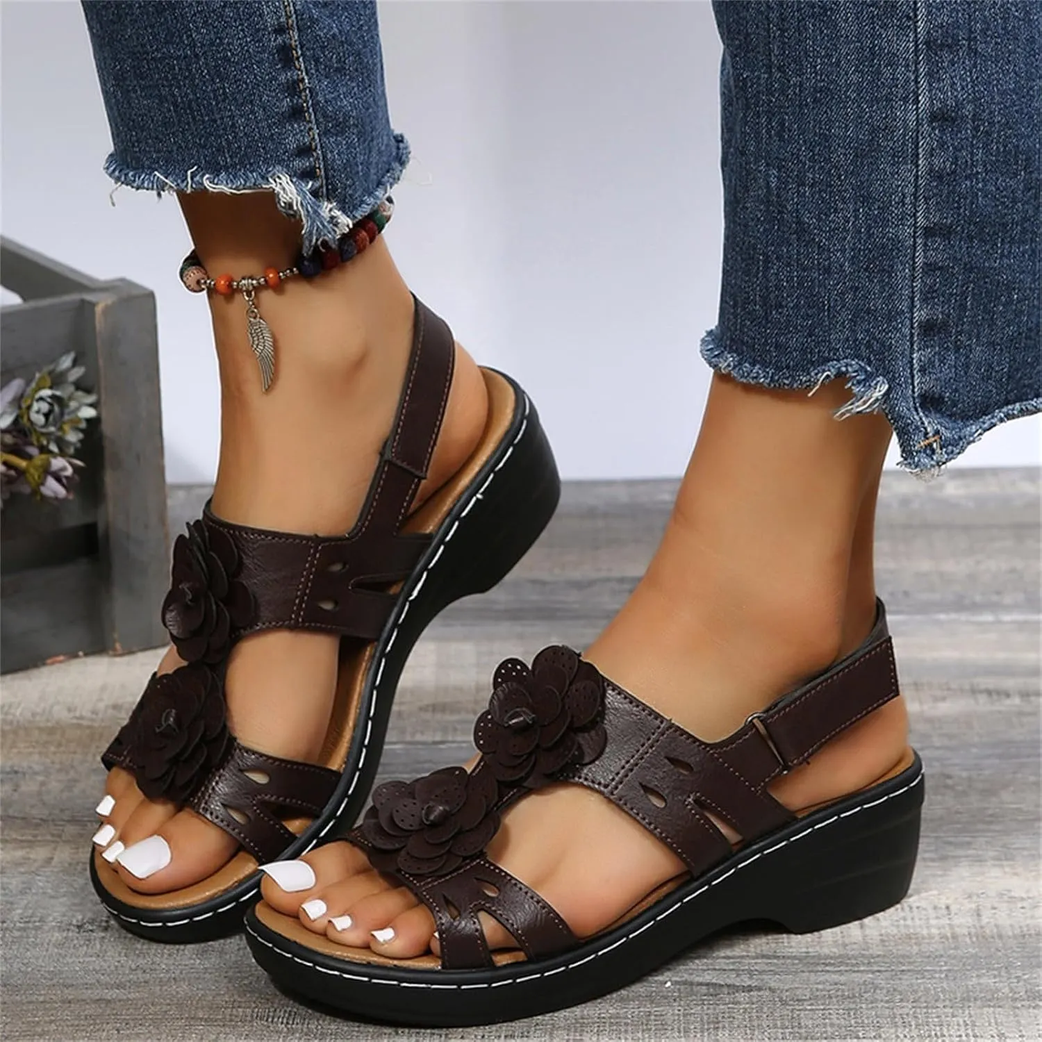 Orthopedic Sandals for Women, Women Platform Sandals Casual Summer Beach Flip Flops Sandals Breathable Wedge Sandals Shoes