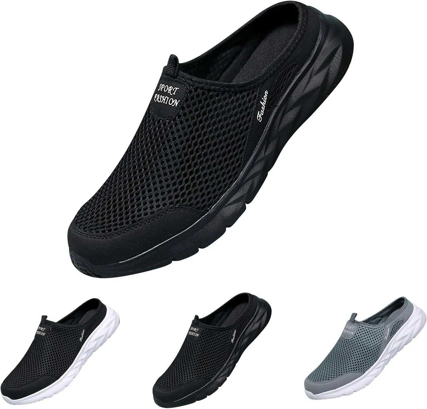 Orthopedic Walking Shoes Mules for Men 2025 Casual Mesh Summer Slip-On Breathable Slippers Closed Toe Mens Slingback Slides with Arch-Support